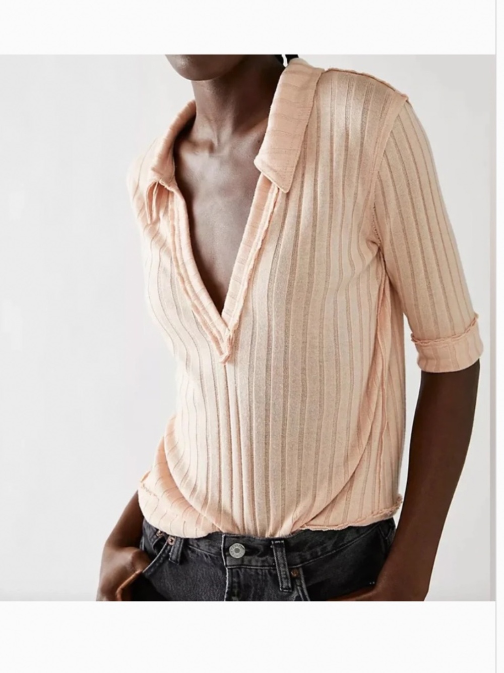 We the Free peach polo top
